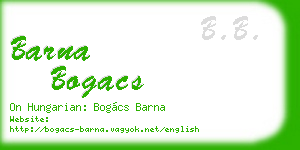 barna bogacs business card